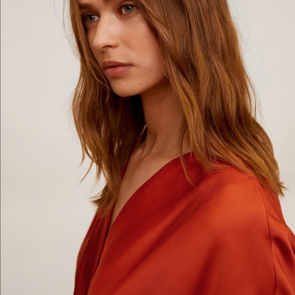 Mango🔥 Pleated skirt dress satin effect - Picture 8 of 12